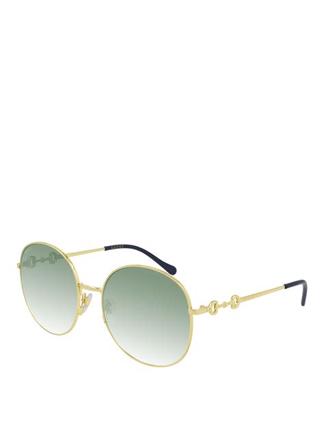 Gucci Rounded Sunglasses In Green Modesens