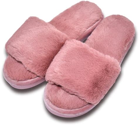 Coface Womens Fluffy House Slippers Faux Fur Plush Slippers Cozy Warm