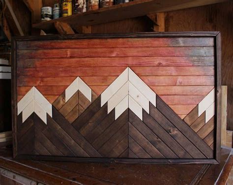 To create each piece of dowel art, the wood is selected, milled down … Mountain Wood Art,Mountain Range,Modern Wood Art,Wood Wall ...
