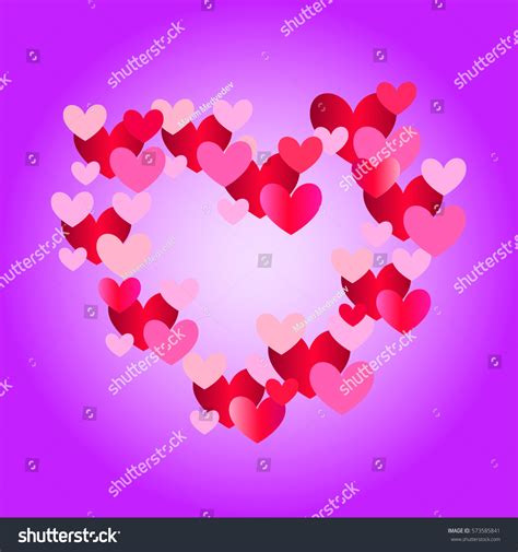 Red Pink Hearts Vector Illustration Stock Vector Royalty Free