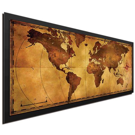 World Map Wall Art Old World Map Aged Antique Style Etsy