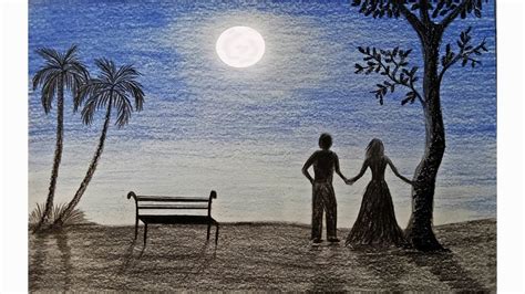 How to draw moonlight night scene Step by step (very easy ... Kids friendly drawing with numbers as a base.