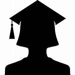 Silhouette Graduate Female Cap Icon Clip University
