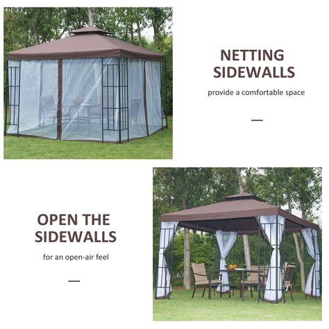 Buy Outsunny 3 X 3 M Patio Gazebo Canopy Garden Pavilion Tent Shelter