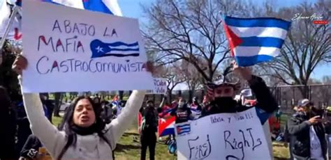 Cientos De Cubanos Se Unen Al Canto De Patria Y Vida En Washington Dc