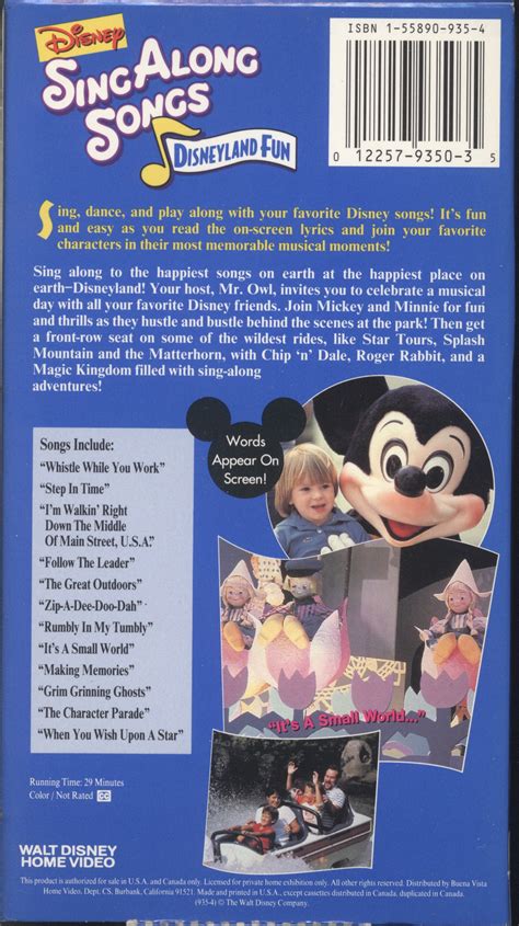 Disney Sing Along Songs Disneyland Fun 1997 Tape Free Download