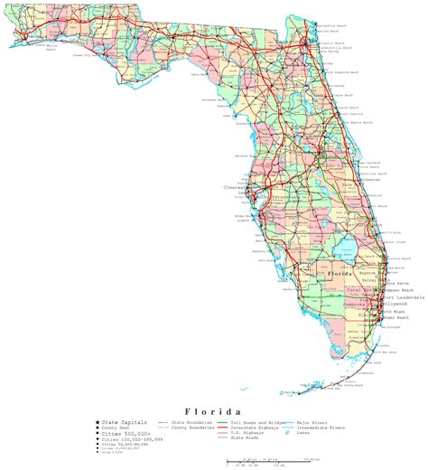 4 Best Images Of Printable Map Of Florida Printable Florida Map With