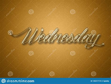 Wednesday Day Of The Week Gold Title Background Stock