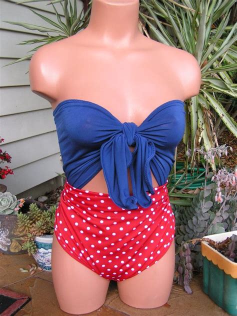 Bathing Suit Extra Small Wrap Around Swimsuit Pin Up Girl Americana On Luulla