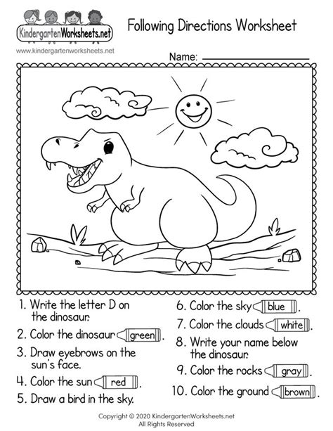 Following Directions Free Printable Worksheets