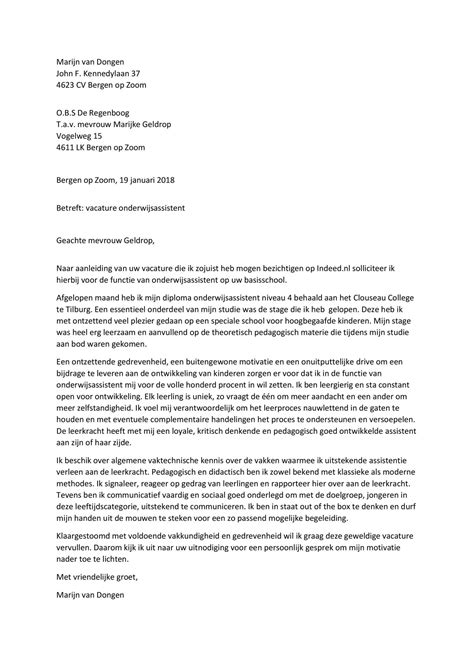 Open Sollicitatie Voorbeeld Voorbeeld Sollicitatiebrief Pdf