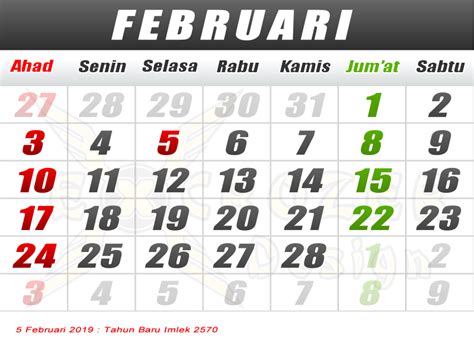 Gambar Kalender Bulan Februari Tahun 2021 Jach Cebby