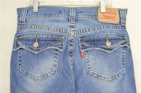 Levi 542 Jeans Slouch 10 X 31 Flare Twisted Leg Flap Back Pockets Boho