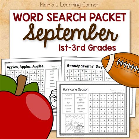 September Word Search Packet Mamas Learning Corner