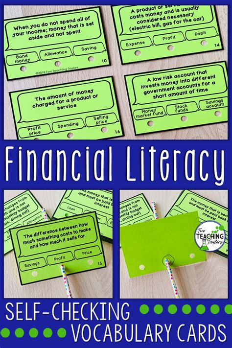 This is a good one for a young person who is trying to figure out how to be financially secure, hanson said. Personal Financial Literacy Vocabulary Poke Cards ...