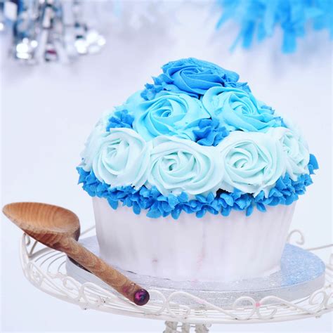 Another Cake Smash Giant Cupcake For A Boys 1st Birthday Blue Ombré