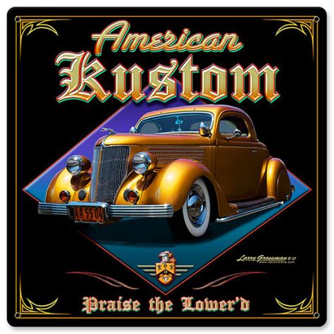 American Kustom Metal Sign 12 X 12 Inches