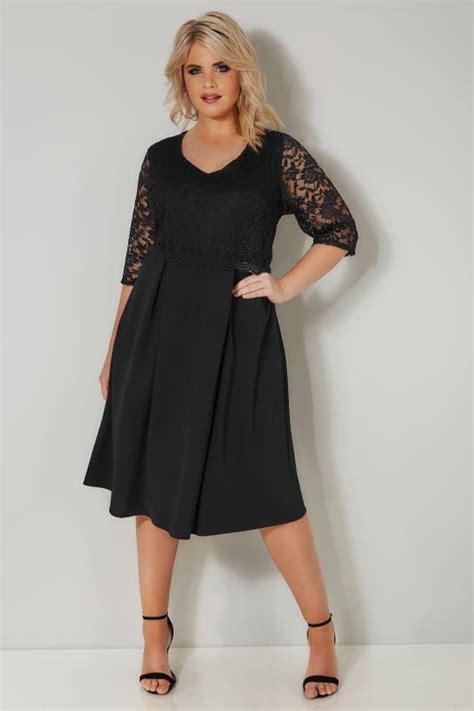 YOURS LONDON Black Lace Midi Dress Plus Size 16 To 32 Yours Clothing