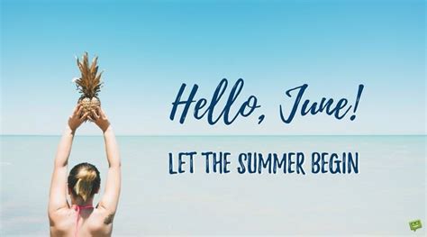 A Woman Holding Up A Pineapple On The Beach With Text That Reads Hello