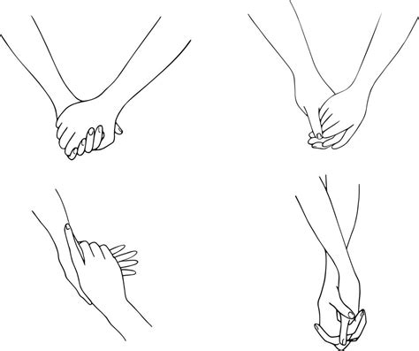 mãos desenhadas à mão isoladas no fundo branco de mãos dadas desenho