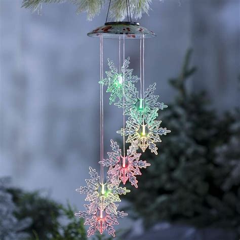 Plow And Hearth Solar Snowflakes Mobile Wind Chime And Reviews Wayfair