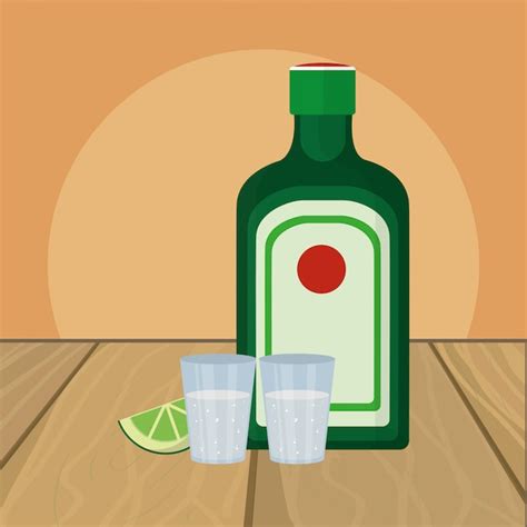 Bebida Alcohólica De Dibujos Animados Vector Premium