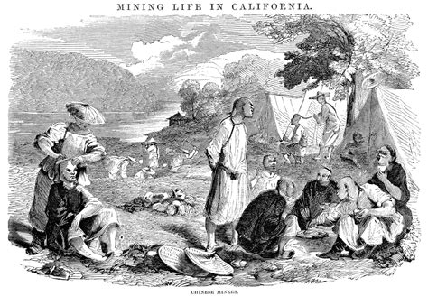 The discovery of gold presented the promise chinese men and women often faced discrimination such as, a levy of $3 per month, inability to testify in court, and robbery. California Gold Rush 1857. N'Housekeeping.' A Camp Of Chinese Gold Miners In California ...