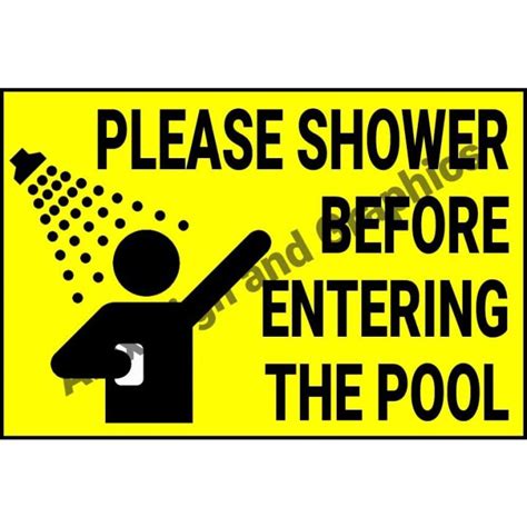 Please Shower Before Entering The Pool Signage A4 Size 75 X 1125 Inches Lazada Ph