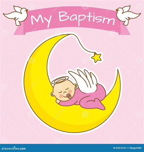 Girl Baptism Stock Illustration Illustration Of Pink 63276157