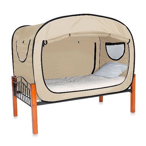 New Privacy Pop Bed Tent Twin Extra Long Beige Dorm Home Kids Adults