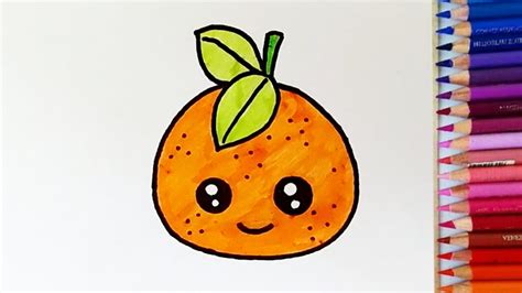 How To Draw A Cute Mandarin Orangedrawings For Children