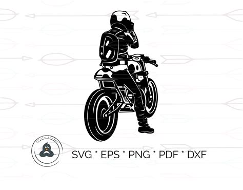 Motorbike Rider Silhouette Svg And Dxf Cutting Files For Cricut