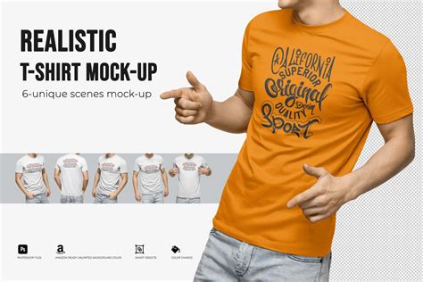 Realistic T Shirt Mock Up Photoshop Templates Creative Market