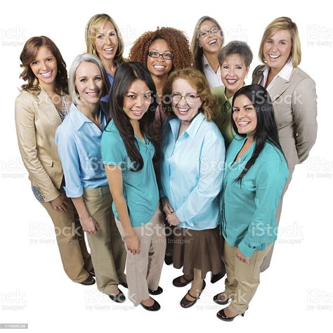 Happy Diverse Group Of Women Isolated On A White ...