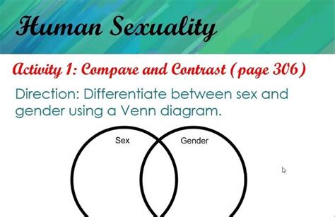 Human Sexuality Activity 1 Compare And Contrast Page 306 Direction Differentiate Between Sex