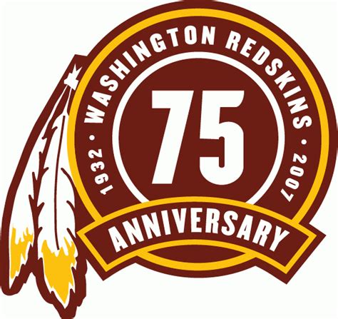 Washington Redskins Anniversary Logo National Football League Nfl