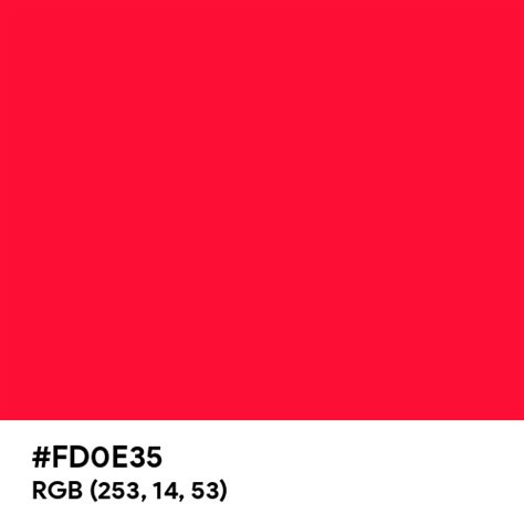 Scarlet Crayola Color Hex Code Is Fd0e35