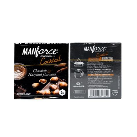 Manforce Cocktail Chocolate And Hazelnut Flavoured 3 Condoms In 1 Pack