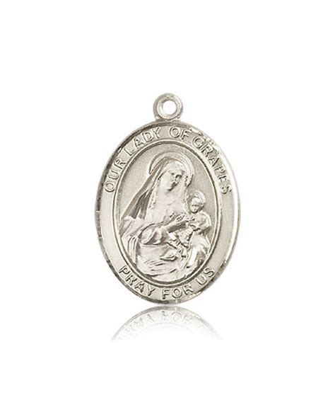 Our Lady Of Grapes 50 Oval Sterling Silver Side Medal Sisters