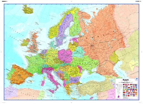 Large Europe Wall Map Political