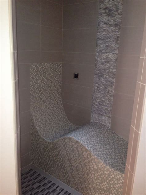 Nearly forty years of design experience are contained in the over 7,800 words of steam shower research that follow.reliable, precise, and insightful details that will ensure that. Customer heated shower bench in steam shower. Fun tile ...