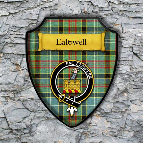 Caldwell Shield Plaque With Scottish Clan Coat Of Arms Badge Etsy