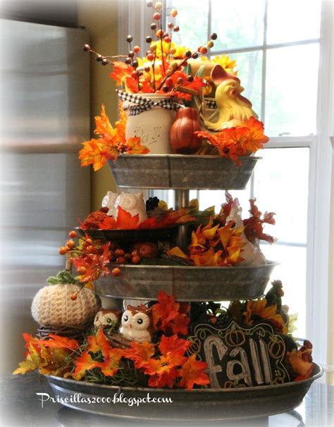 The Fall Galvanized Tiered Tray Fall Thanksgiving Decor Fall