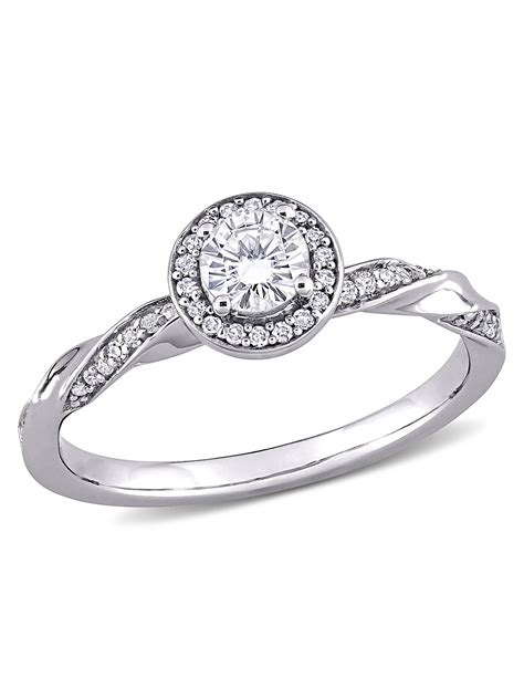 More traditional styles featuring cubic zirconia note that walmart's engagement ring selection is much larger online than in stores; Miabella - 1/2 Carat T.W. Diamond 10kt White Gold Halo Twist Engagement Ring - Walmart.com ...