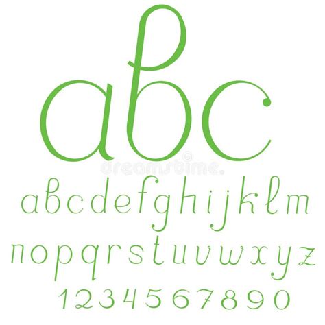 Lowercase Cursive Handcrafted Vector Alphabet Stock Vector
