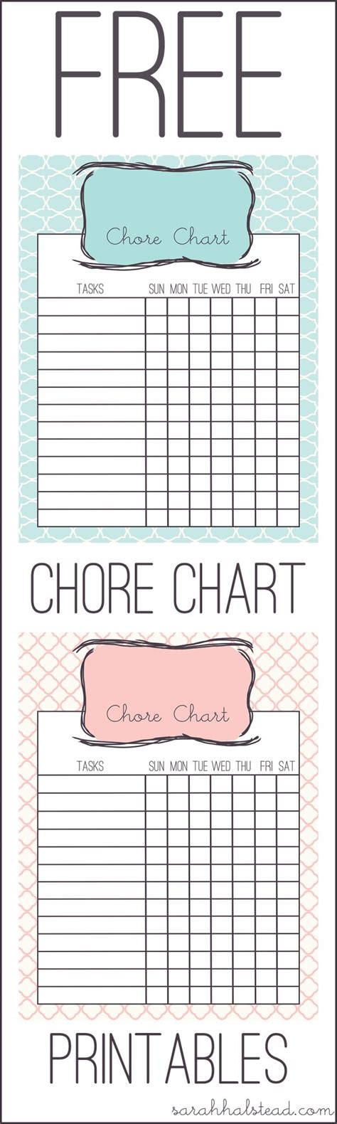 Gallery Of Free Printable Chore Charts Chore Charts Printables And