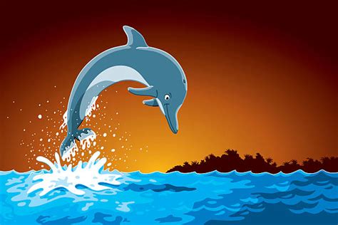 Best Dolphins Jumping Out Of Water Illustrations Royalty Free Vector