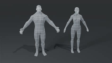 Game Ready Muscular Human Body Base Mesh 3d Model Pack 1
