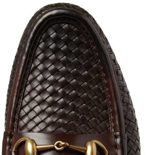 Gucci Woven Leather Horsebit Loafers In Brown For Men Lyst