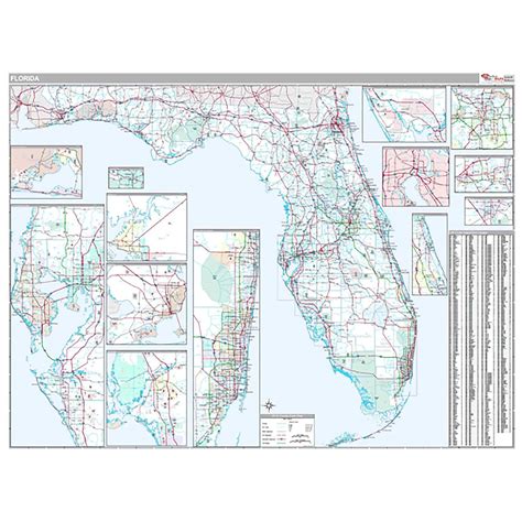 Florida 5 Digit Wzip Codes Wall Map Shop State Wall Maps